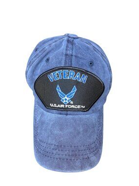 Veteran U.S. Air Force Adjustable Blue Baseball Cap Embroidered Patch